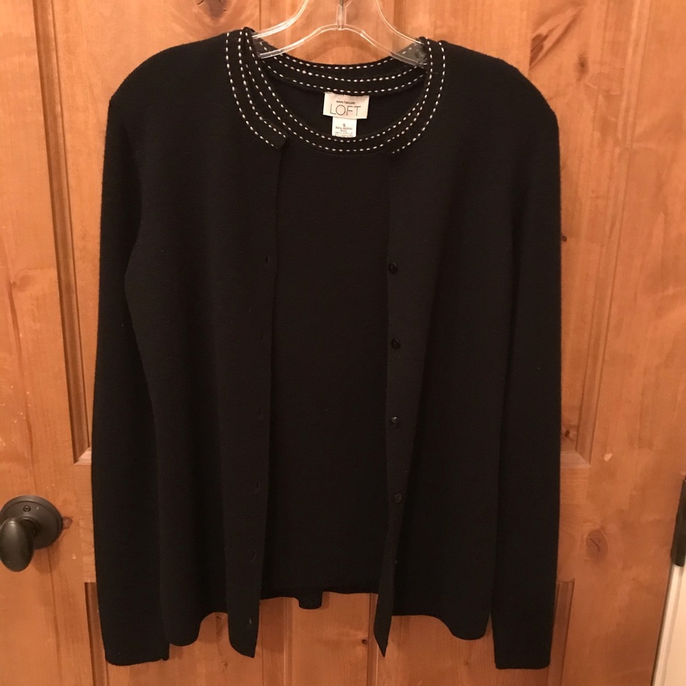 Ann Taylor LOFT Black Sweater Set